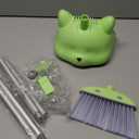 Mini Broom with Dustpan for Kids, 28-in Handle Kids Broom and Dustpan Set for Toddlers Cat-Shaped Children Broom and Cleaning Set Boys Girls Small Housekeeping Helper Set, Green