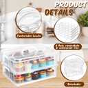 Teenyyou 36 Cupcakes Carrier 2-layer for Cake Container Cupcake Holder with Lid and Handle Detachable Dessert Dessert Small Snack for Party Storage Container