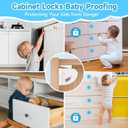 10 Pack Magnetic Cabinet Locks for Child Safety, Drawer Locks Baby Proofing, Magnetic Door Safety Locks for Cabinets and Drawers, Easy Installation No Tools Required (10 Pack and 2 Keys)