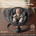 Baby Swings for Infants, FasonBaby Electric Baby Swing with 10 Preset Melodies, 5 Speeds, Remote Control and Bluetooth - Portable Infant Swing for Indoor and Outdoor(Black)