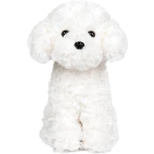White Toy Poodle Stuffed Animal Dog Puppy - Bichon Frise Maltese Maltipoo White Labradoodle Plush Toy for Kids and Babies 12.6"