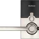 Kwikset SmartCode 917 Keypad Keyless Entry Contemporary Residential Electronic Lever Lock Deadbolt Alternative with Halifax Door Lever and SmartKey Security, Satin Nickel