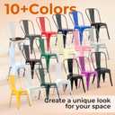 Grey Metal Kitchen Chairs Set of 2 Deepspace Grey Color, 18 inches x 18 inches x 33 inches