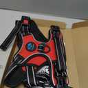 Reflective Dog Harness Large Breed Adjustable No Pull Vest with Handle 2 Metal Rings 3 Buckles [Easy to Put on & Take Off](Red, L)