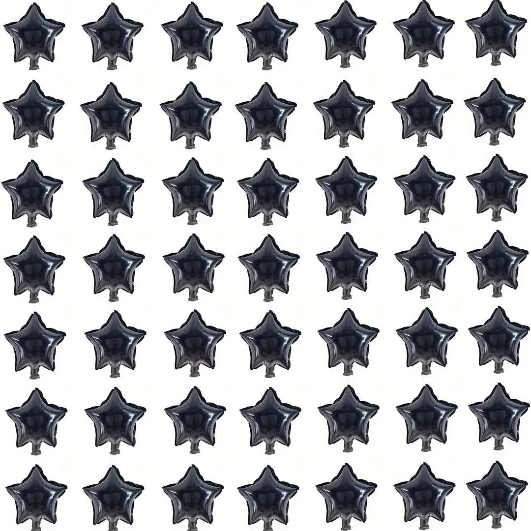 Vibrant Star Party Balloons – 50pcs 5inch Decorative Mini Balloons Star Foil Balloons for Celebrations Birthday Graduation Wedding Bachelorette Party Favors (Black)