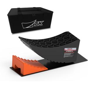 Camper Leveler System, 6" Lift, 35,000 lbs, 1 Pack RV Leveling Blocks with Curved Design & Wheel Chocks, Perfect for Campers, Fifth Wheels, and Dual Axle Trailers