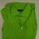 Barry Wang Mens Stretch Dress Shirts Solid Long Sleeve Button Down Shirts Formal Casual Business Prom Party Wedding (Large, Green)