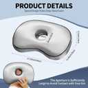 Ear Piercing Pillow with Hole for Side Sleepers for CNH and Ear Pain Inflammation Pressure Sores, Cotton and Polyester Adjustable Filling and Washable Ear Guard Pillow (Light Gray Silk)