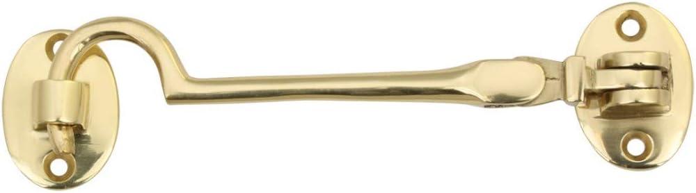 Renovators Supply Manufacturing Brass Storage Hook - Swivel Style Hook and Eye Door Latch - Durable, Versatile, Easy Installation - 4 Inches