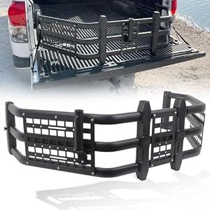 Trumgeta Truck Bed Extender w/MOLLE Panel & Flagpole Holder, 54"-61" Adjustable