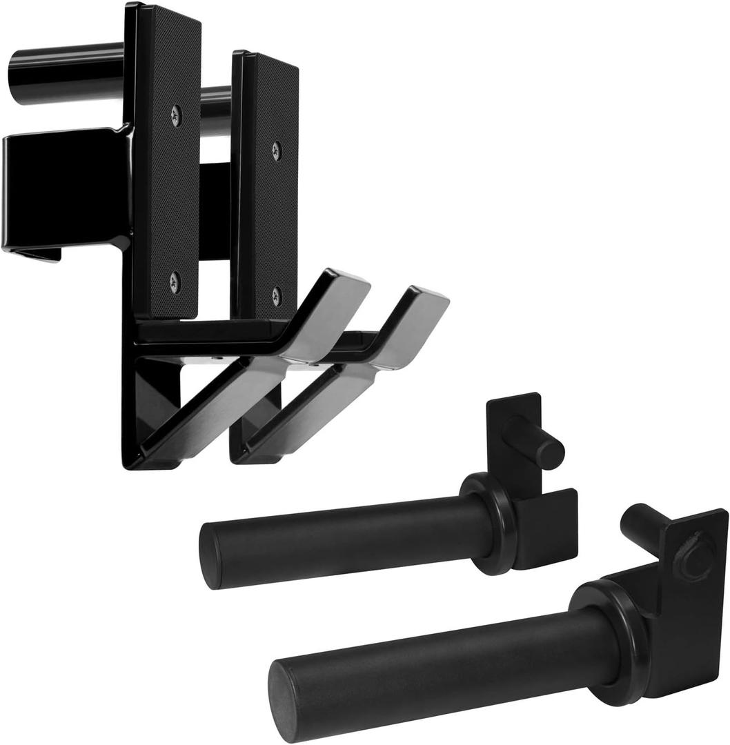 Yes4All Power Rack J-Hooks & Attachments  Heavy Duty Barbell Holders Compatible with 2x2 & 3x3 Power Racks for Home Gym (Black)