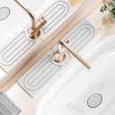 Faucet Mat for Kitchen Sink,Super Absorbent Diatomite faucet mat, Quick Drying Stone Sink Tray, Faucet Splash Guard for Kitchen,Bathroom Counter (White, 15.8"4")