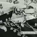 VOGOL Floral Valance for Kitchen Windows, Black Butterfly Pattern Light Filtering Valances for Living Room, Rod Pocket Window Treatment for Farmhouse, 42 x 18 Inches, 1 Panel