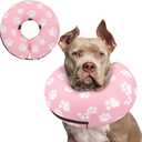 Supet Inflatable Dog Cone Collar Alternative After Surgery, Dog Neck Donut Collar Recovery E Collar for Neuter, Soft Pet Cone for Dogs (XXL(Neck 18.5"-23.5"), T Paw Pink)