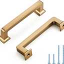 5 Pack 3-3/4 Inch Champagne Bronze Cabinet Handles Solid Zinc Alloy Pulls for Kitchen Cupboard & Drawer Hardware