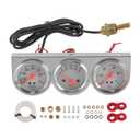 JDMSPEED 2 inch Triple Gauge Set - Oil Pressure, Water Temp, Volt Meter (Oil: 0-100 PSI, Water: 100-280F, Volt: 8-16V) - Fits GM, Ford, Mopar & More