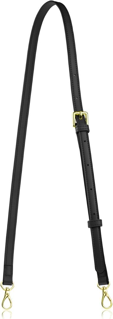 Allzedream Leather Purse Strap Replacement Crossbody Handbag Long Adjustable (Black)