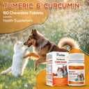 Turmeric Curcumin for Dogs  Hip & Joint Support, Heart & Immune Health Supplement, Immune System Booster, Joint Care for All Breeds & Ages, 60 Chewable Tablets