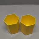 PATIKIL Pencil Holder, 2 Pack Plastic Pen Makeup Brush Holder Cup Storage Hexagon Desktop Organizer Stationery Caddy for Home Office, Yellow