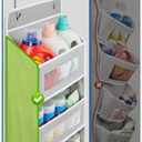 JARLINK 2 Pack Over The Door Organizer, 5 Shelf Door Hanging Organizer with 5 Large Pockets, 44 lbs Weight Capacity Hanging Storage for Bathroom, Bedroom, Nursery, RV, Pantry (Light Grey)