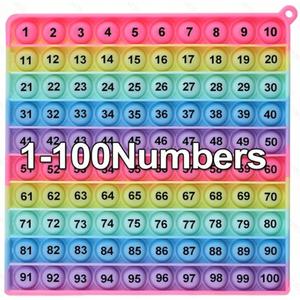 Multiplication Table Hundred Board Math Game P0PP Toy 100 Bubbles, Exercise Children's Logical Thinking, Relieve Stress, Fidget Game Math Manipulatives Kindergarten [1-100 Number Table]