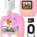 Instant Print Camera for Kids 3-12 Years - Kids Camera with 32G SD Card & 3 Rolls Paper, 48MP Photo & 1080P Video, Christmas Birthday Gifts for Toddler Girls Boys