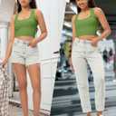 Sports Crop Tank Tops for Women Cropped Workout Tops Racerback Running Yoga Tanks Cotton Sleeveless Gym Shirts (XS)