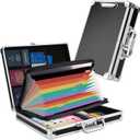 Clipboard with Storage Combination Lock Briefcase with Accordion File Folder Heavy Duty Metal Document Box Organizer, Storage Clipboards Maximum Security for Home, Bussiness Trip