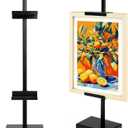 Victawks Adjustable Tabletop Easel Stand, Picture Easels for Display Up to 17" H, Black Metal Picture Frame Holder Stand Table for Art, Photo (1 Pack)