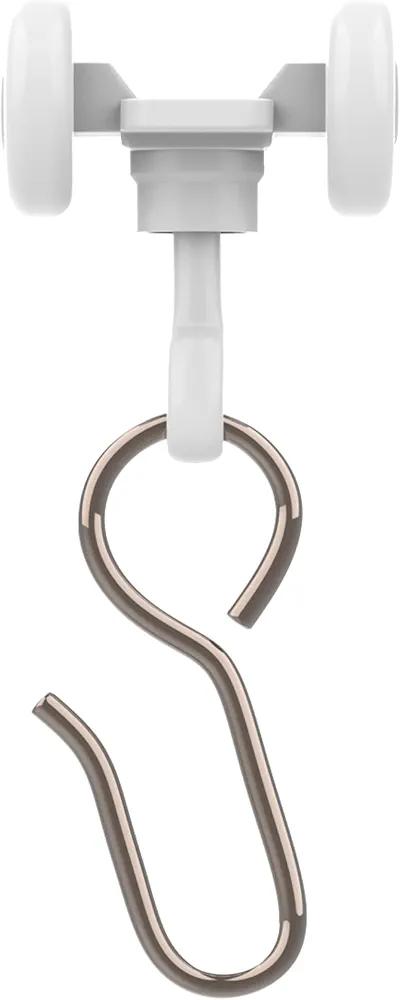 Room/Dividers/Now Curtain Track Hooks 20 Pack - Durable Ceiling Track Roller Hooks for Curtains - Smooth Glider Curtain Tracks Rollers for Dividers or Closet Use - White Plastic and Steel Construction