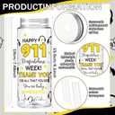 Vesici 24 Pcs 911 Dispatch Appreciation Week Gift 14.2oz Thank You Gifts Lid and Straw Plastic Reusable Tumbler Bulk Drinking Cup for Dispatcher Happy 911 Dispatch Appreciation Week Party Favors