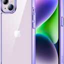 JETech Case for iPhone 14 6.1-Inch, Non-Yellowing Shockproof Phone Bumper Cover, Anti-Scratch Clear Back (Deep Purple)
