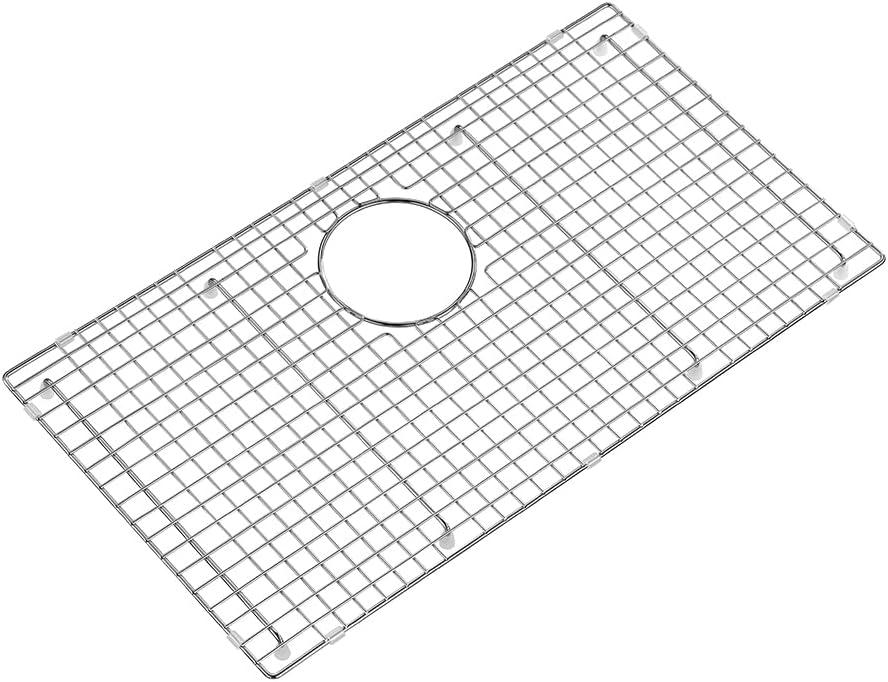 26.4 in. x 14.4 in. Rear Drain Sink Grid with Supersoft Silicone Feet in 304 Grade Stainless Steel