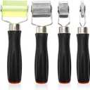 Coloch 4 Pcs Car Sound Deadening Roller Sound Insulation Tool for Auto Noise Roller, Metal Sound Deadener Roller Set Hand Bearing Equipped Wheel Roller Seam Roller Rolling Wheel Interior Accessories