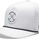 Golf Hat for Men - Golf Snapback - Fun Hat for Golfing - Rope Golf Hat for Men and Women - Make More Birdies (White)