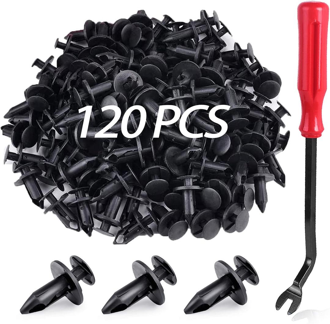 120 Pcs Fastener Rivets Replace 6503598 Compatible with 2007-2020 Jeep Wrangler JK JL & Unlimited Grill Grille Bumper Body Plastic Retainer Clips
