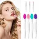 7 Pcs Double Sided Silicone Lip Brush Set Lip Exfoliator Brush with Lipstick Applicator Reusable Lip Balm Applicator for Lip Care Blackhead Removal