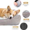 JOYELF Dog Bed Washable Calming Cat Bed Sofa, Cute Fluffy Pet Couch Bed for Puppy, Kitten, Small Dog and Cat - Small Rectangle