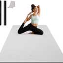 CAMBIVO 72''x48'' Large Yoga Mat, Extra Thick TPE Workout Mat | extra large exercise mat, non-slip TPE cushioning for joint relief, pilates stretching, apartment noise dampening, Gray 6mm