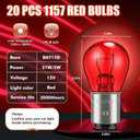 Lewtemi 20 Pcs 1157 Red Bulbs Brake Light Bulbs 12V 21/5W Turn Signal Replacement Car Tail Trailer Rear Light Compatible with 2357 2057 7528 BAY15D 1016 1034 for Marker Parking Running Backup Spare