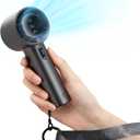 JISULIFE Portable Handheld Fan,Speed(1-100) Adjustable Turbo Mini Fan,5000mAh Battery Rechargeable Personal Fan with Metal Body,Digital Display,Gifts for Women Men Travel/Camping/Outdoor-Grey