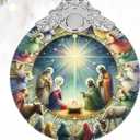 Christian Gifts: Nativity Christmas Ornaments - Religious Gifts for Kids and Women of Faith - Christmas Tree Decoration Stained Glass Nativity Ornament