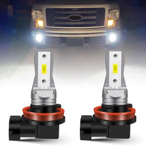 H11/H8 LED Fog Light Bulbs or DRL, 4000 Lumens Super Bright 6000K Cool White H16 Fog Light for Cars, Trucks, SUVs, Non-polarity, Play and Plug (Pack Of 2)