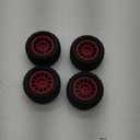 Dantenron 1/8 RC Off Road Racing Truck Tires OD 5.51" and Wheels Rims 17mm Hex for 1:8 Buggy Truck Car Traxxas Arrma Kraton Typhon 6S 3S Talion 6S Losi 8ight HPI Vorza Flux Kyosho Hobao 4PCS (Red)