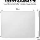 Glass Mouse Pad, 13.7x10.2 Inch Large Gaming Mousepad with Non-Slip Base, Special Glass Surface for Optimal Control, Clear Mouse Mat for Desk Computer Laptop Gamer Office Work