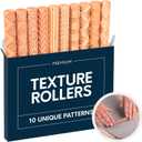 Byllstore Clay Texture Rollers | 10-Pack | 5 in x 0.65 in | Premium Wooden Pottery Tools