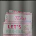 24 Designs Tea Party Photo Booth Props Double Sided 11.02 x 5.51'' Photo Booth Props Tea Party Decorations Set DIY Water Proof Selfie Sign PVC Printing for Women Garden Bridal Shower Birthday Supplies (Pink)