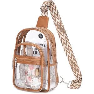 MOONBABY Clear Bag for Stadium Events, Clear Backpack Purse for Women Waterproof TPU Crossbody Fanny Pack | for Stadium Events, Waterproof, TPU