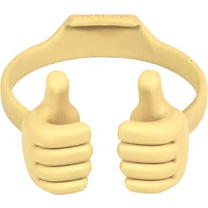 Honsky Cell Phone Stand Holder, Thumbs Up Lazy Phone Stand, Universal Adjustable Flexible, Cute Perfect Stocking Stuffers Gifts for Teen Girls, Compatible with Cell Phones & Tablets,Light Yellow