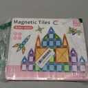 Mini Magnetic Tiles,78PCS Travel Magnetic Tiles Set with Iron Box,Portable Building Blocks for Kids Ages 3+,Car Airplane Travel Essentials Kids Toy,Creative STEM Toys Birthday Gift for Boys & Girls